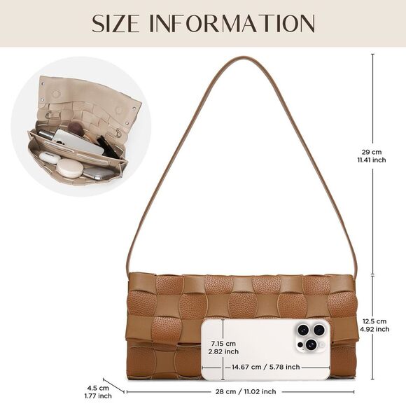 Woven PU Leather Evening Clutch for Special Events - Picture 5 of 7